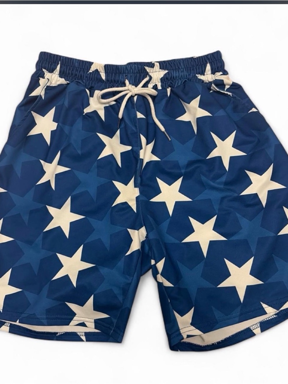 ROMWE Navy and White Star-Print Men's Shorts
